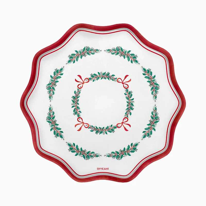 Bandejas Redondas de Cartón Ø 33 cm All I Want For Christmas (2 uds) - NAROSA SWEET PARTY