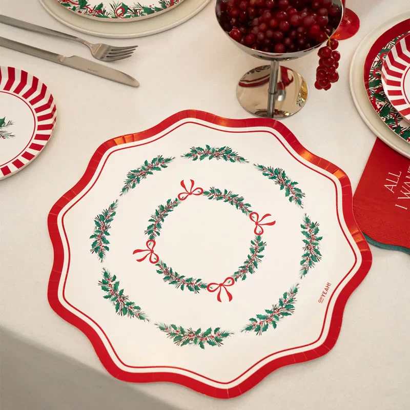 Bandejas Redondas de Cartón Ø 33 cm All I Want For Christmas (2 uds) - NAROSA SWEET PARTY