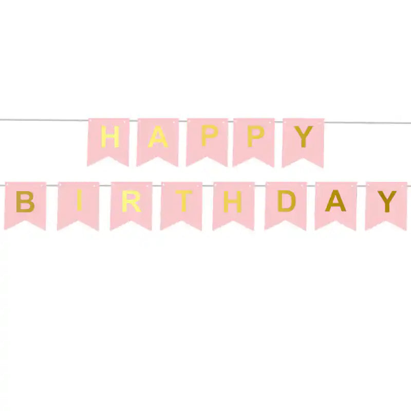 Banner feliz cumpleaños rosa, 5 m - NAROSA SWEET PARTY
