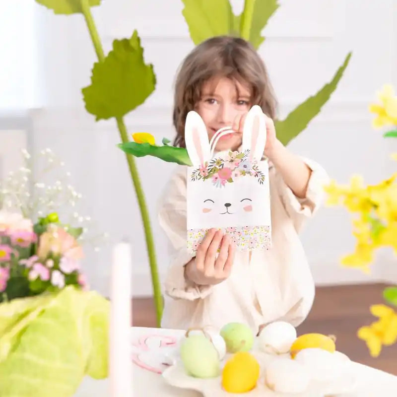 Bolsa de Regalo Conejito con Flores 22,5 cm - Narosa Sweet Party Barcelona