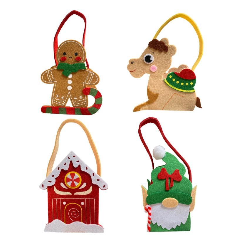 Bolsa de Tela Navideña de Fieltro - 4 Diseños - 20 cm - NAROSA SWEET PARTY