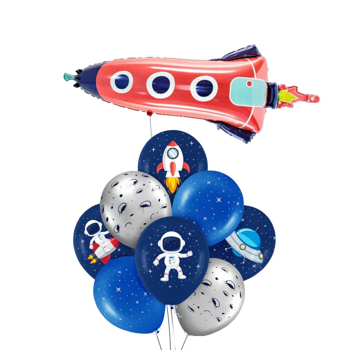 Bouquet de Globos con Helio Fiesta Espacial – Personalizable - NAROSA SWEET PARTY