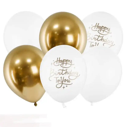 Globos dorados y blancos