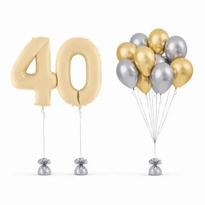 Bouquet Globo Número 100cm + 10 Globos Látex Bio - NAROSA SWEET PARTY