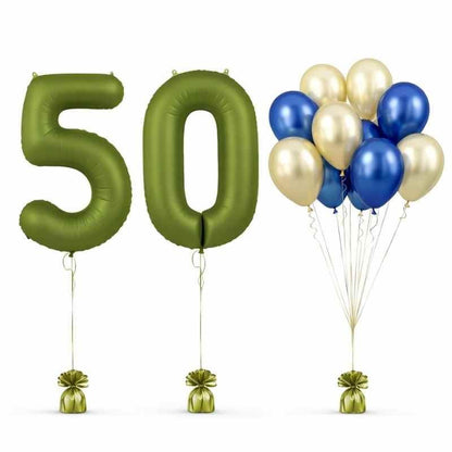 Bouquet Globo Número 86 cm Matte + 10 Globos Látex Bio - NAROSA SWEET PARTY