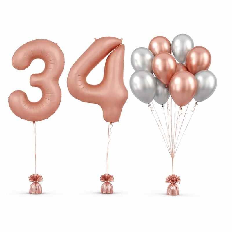 Bouquet Globo Número 86 cm Matte + 10 Globos Látex Bio - NAROSA SWEET PARTY