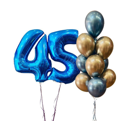 Bouquet Globo Número 86 cm Metalizado + 10 Globos Biodegradables - NAROSA SWEET PARTY