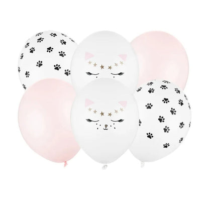 Bouquet Globos Gatos Rosa – Globo Principal + 6 Globos Biodegradables – 2 Diseños - NAROSA SWEET PARTY