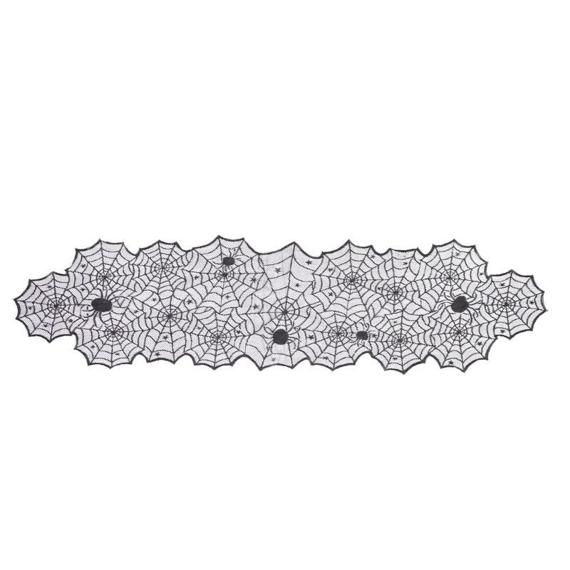 Camino de mesa Halloween telaraña negro, 45 x 183 cm - NAROSA SWEET PARTY