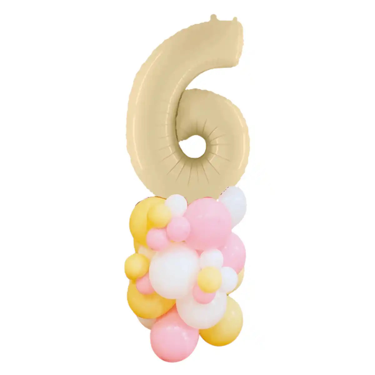 Mini Columna de Globos con Número color Crema - Narosa Sweet Party Barcelona