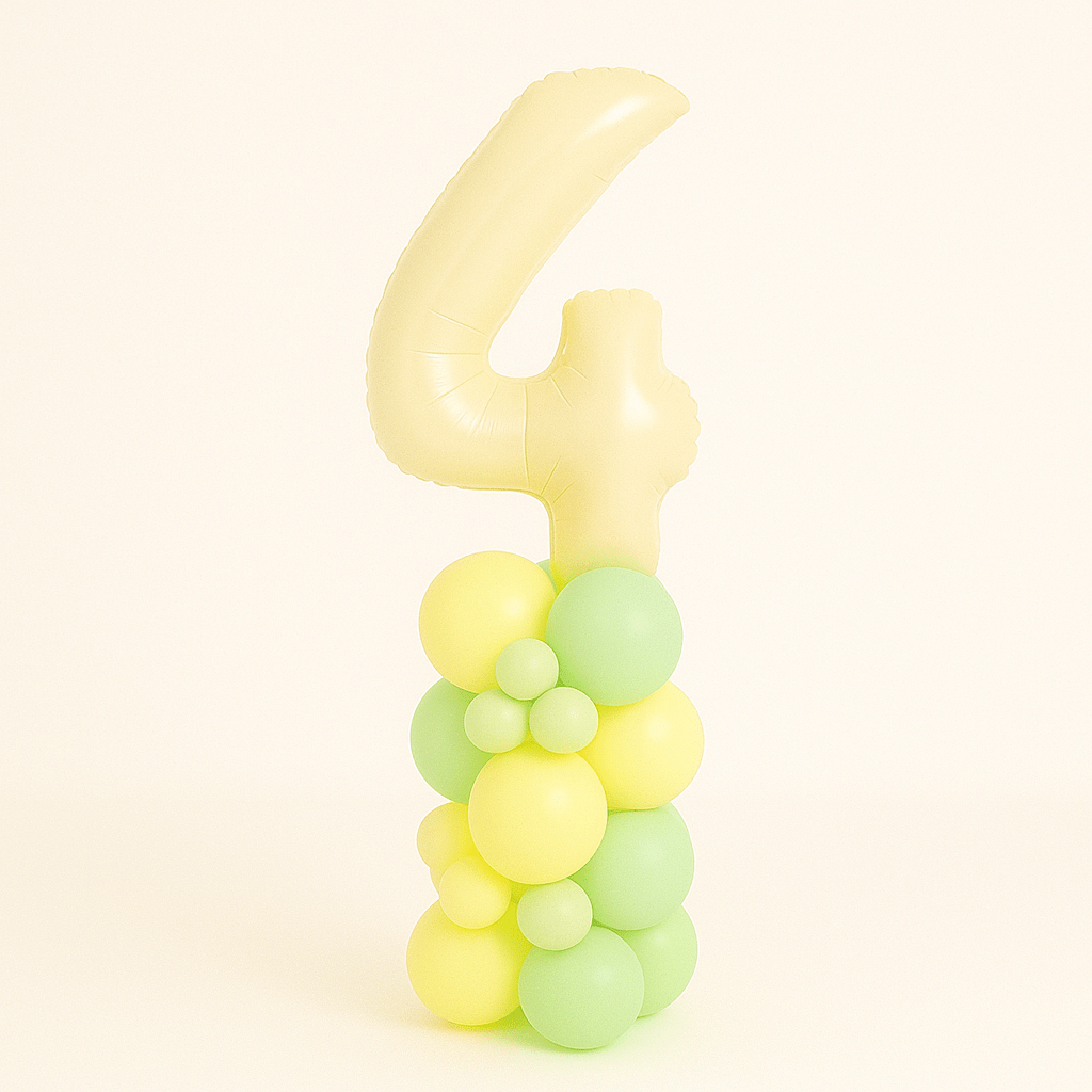 Columna de Globos con Número color Crema – 1,5 m Altura - NAROSA SWEET PARTY