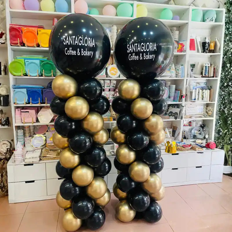 Columna de globos dúo crome personalizada (180–200 cm) - Narosa Sweet Party Barcelona