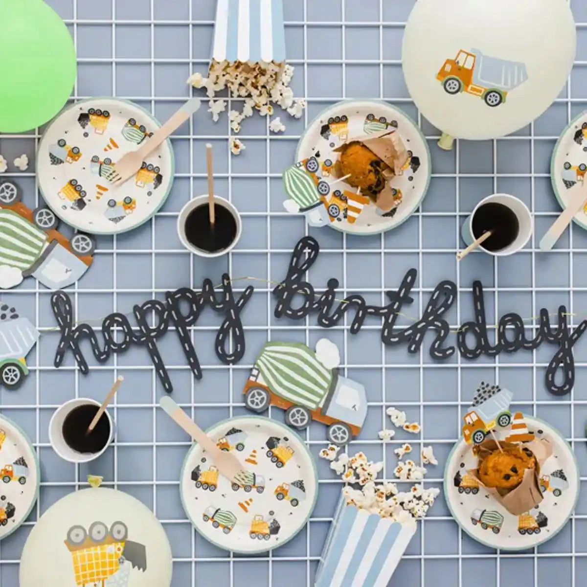 Cupcake Toppers Vehículos de Construcción – Set x6 (4–7 cm) - Narosa Sweet Party Barcelona