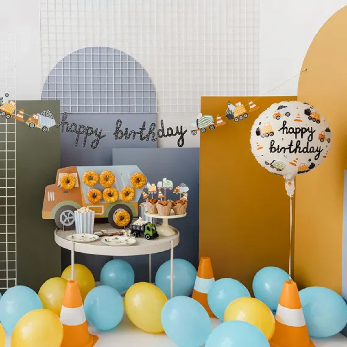 Cupcake Toppers Vehículos de Construcción – Set x6 (4–7 cm) - NAROSA SWEET PARTY