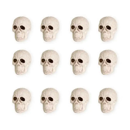 Decoración Halloween calaveras, 5 x 4 cm, 12 uds. - Narosa Sweet Party Barcelona