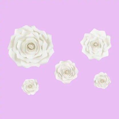 Flores de Papel Grandes Color Crudo (5 uds) - NAROSA SWEET PARTY
