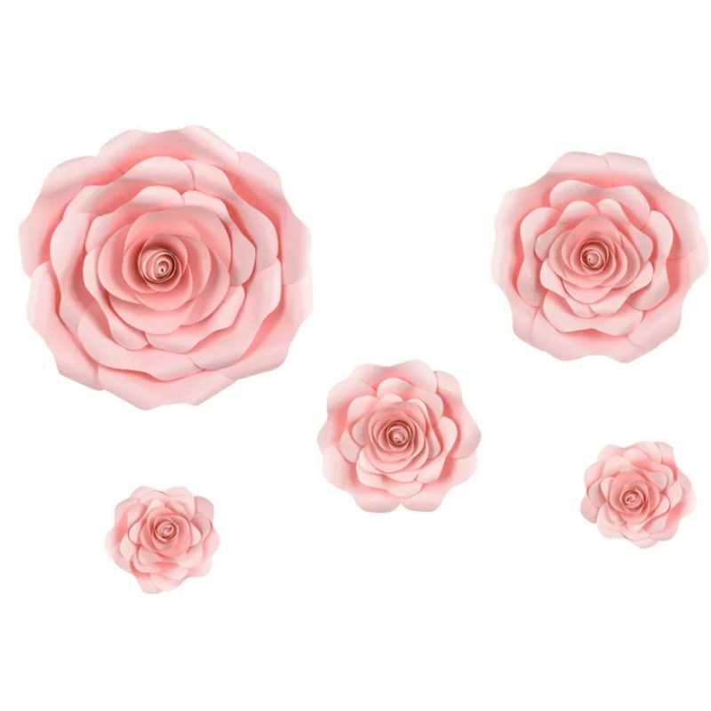 Flores de Papel Grandes Rosa (5 uds) - NAROSA SWEET PARTY