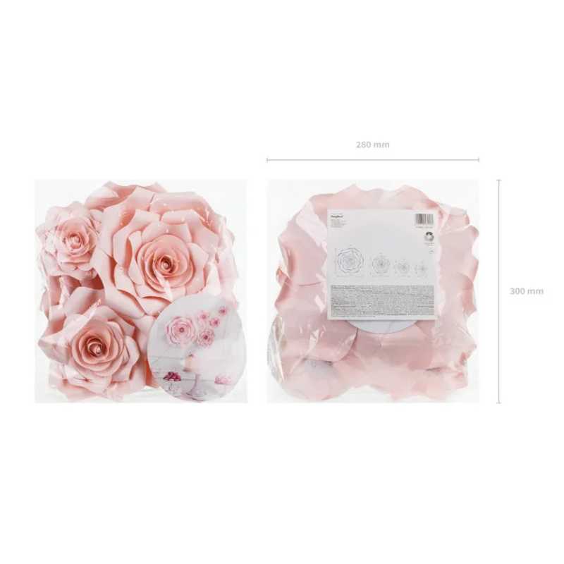 Flores de Papel Grandes Rosa (5 uds) - NAROSA SWEET PARTY