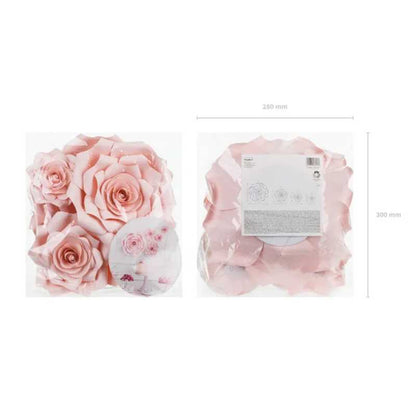 Flores de Papel Grandes Rosa (5 uds) - NAROSA SWEET PARTY