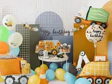 Globo excavadora amarillo y naranja – 93 × 68 cm hinchado
