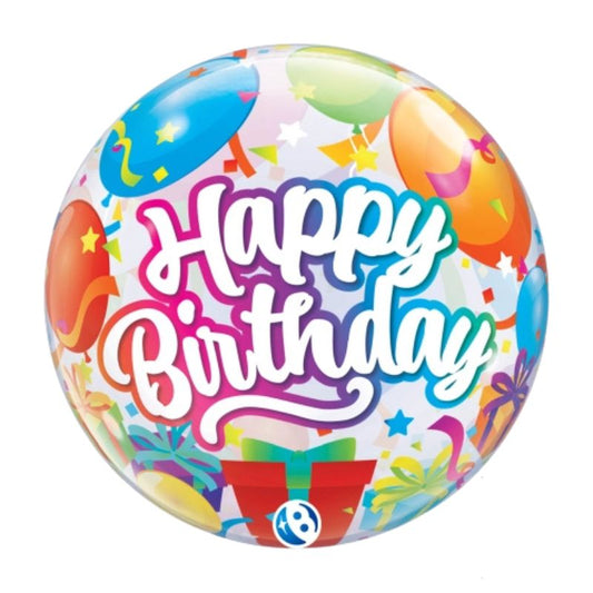 Globo Bubble “Birthday Surprise” 56 cm (22
