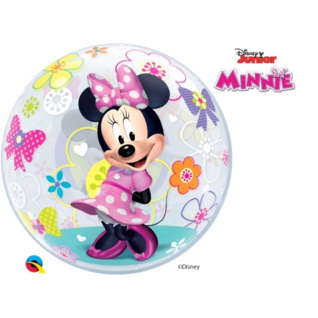Globo Burbuja Minnie Mouse Bow - Tique – 56 cm Transparente - NAROSA SWEET PARTY