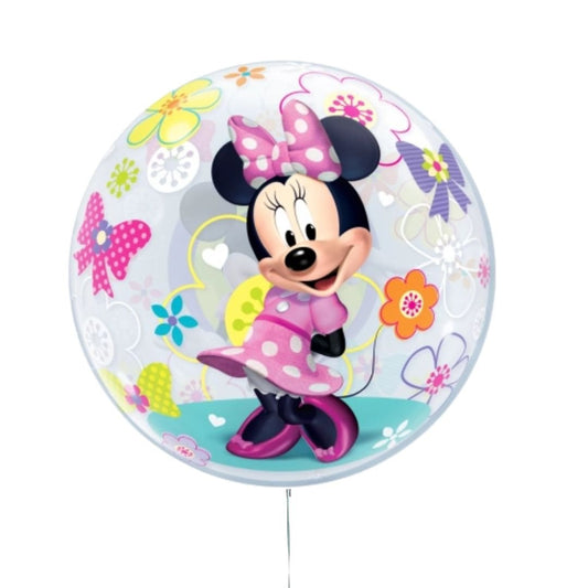 Globo Burbuja Minnie Mouse Bow - Tique – 56 cm Transparente - NAROSA SWEET PARTY