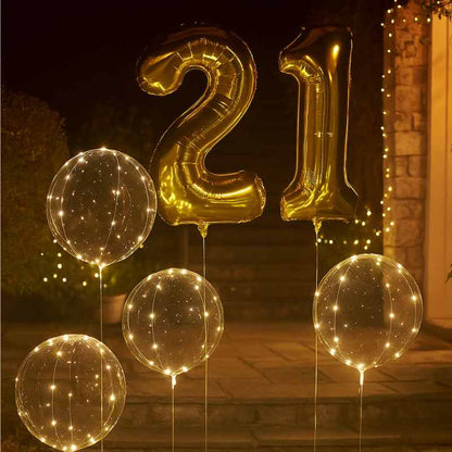 Globo Burbuja Transparente con Luces LED Blancas 45 cm - NAROSA SWEET PARTY