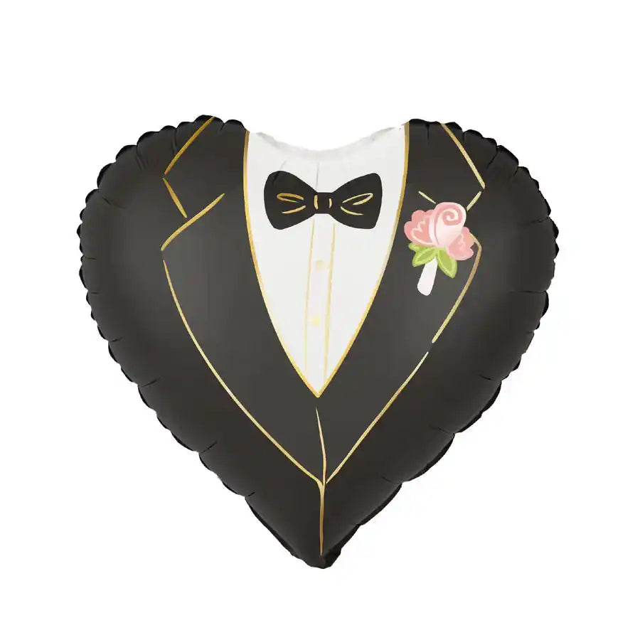 Globo Corazón Novio 45 cm – Apto Aire o Helio – Boda o Despedida - Narosa Sweet Party Barcelona