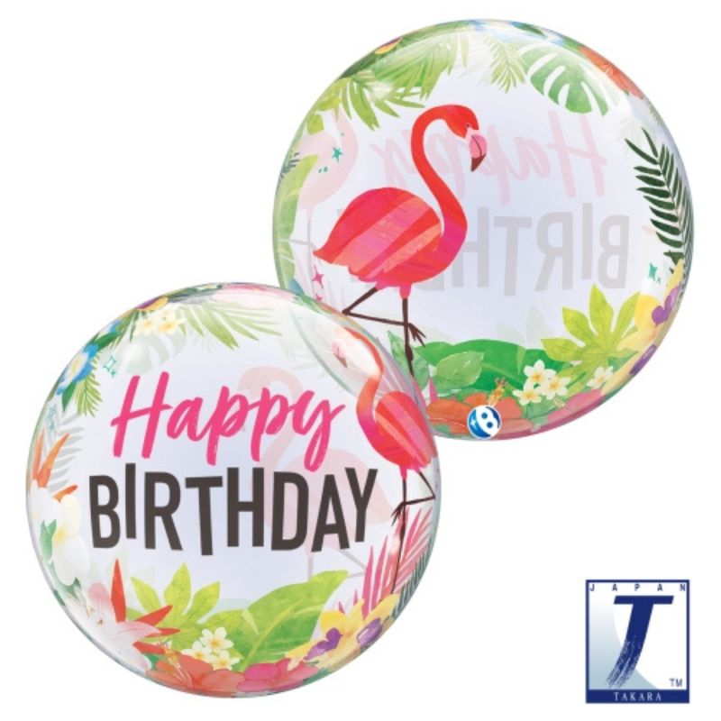 Globo "Feliz Cumpleaños" Estilo Tropical - Tonos Rosas - 45 cm - NAROSA SWEET PARTY