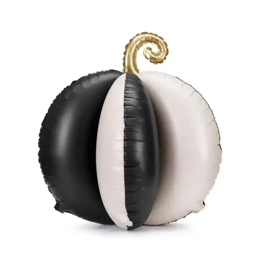 Globo Foil 3D Calabaza de Pie 58 cm – Negro, Crema y Dorado - Narosa Sweet Party Barcelona