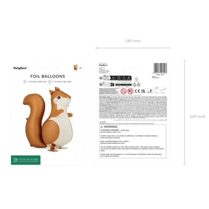 Globo Foil Ardilla 51x59 cm – Apto Helio - NAROSA SWEET PARTY