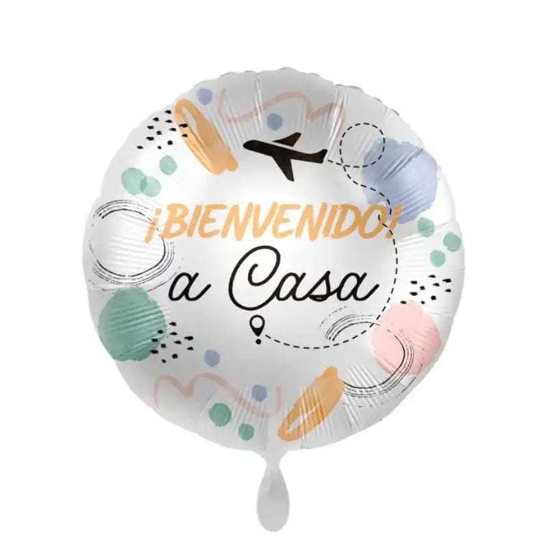 Globo Foil Bienvenido a Casa Avión 43 cm – Aire o Helio - NAROSA SWEET PARTY