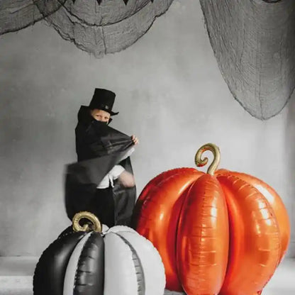 Globo Foil Calabaza 3D de Pie 90x90 cm – Naranja con Tallo Dorado - Narosa Sweet Party Barcelona
