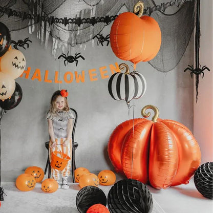 Globo Foil Calabaza 3D de Pie 90x90 cm – Naranja con Tallo Dorado - NAROSA SWEET PARTY