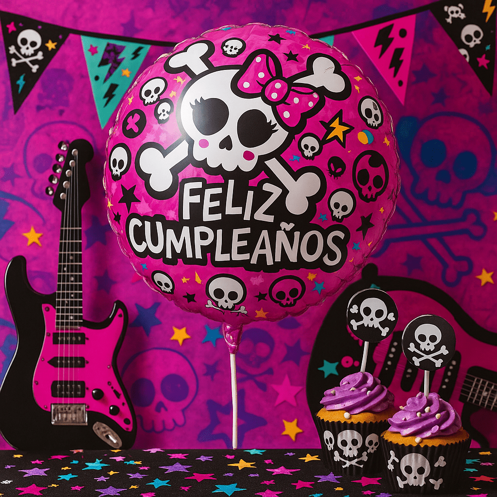 Globo Foil Calavera con Lazo – Cumpleaños 45 cm - NAROSA SWEET PARTY
