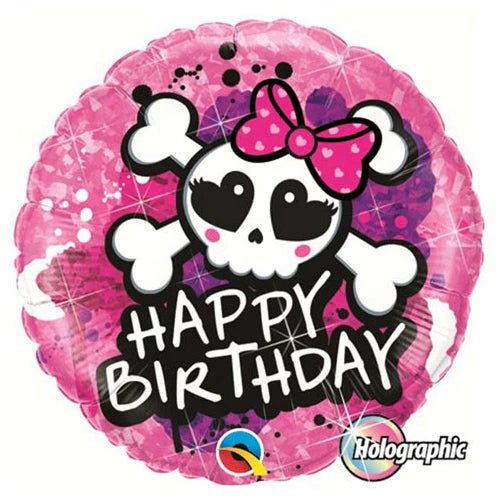 Globo Foil Calavera con Lazo – Cumpleaños 45 cm - NAROSA SWEET PARTY