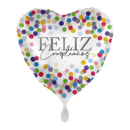Globo Foil Confetti Birthday 45 cm – Apto para Aire o Helio - NAROSA SWEET PARTY
