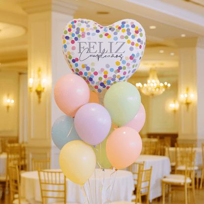 Globo Foil Confetti Birthday 45 cm – Apto para Aire o Helio - NAROSA SWEET PARTY