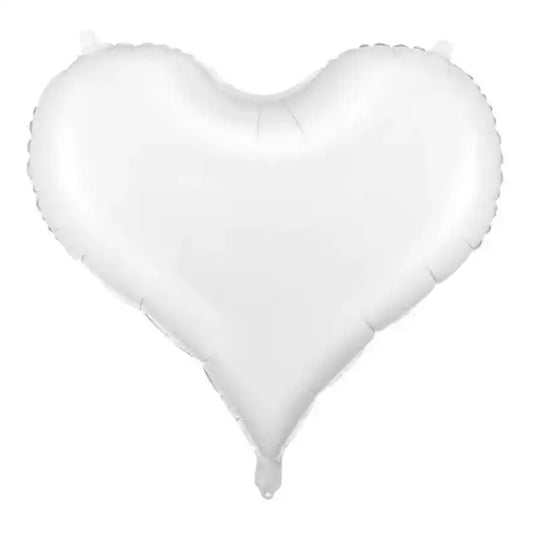 Globo Foil Corazón Blanco Satinado 61x53 cm – Aire o Helio - Narosa Sweet Party Barcelona