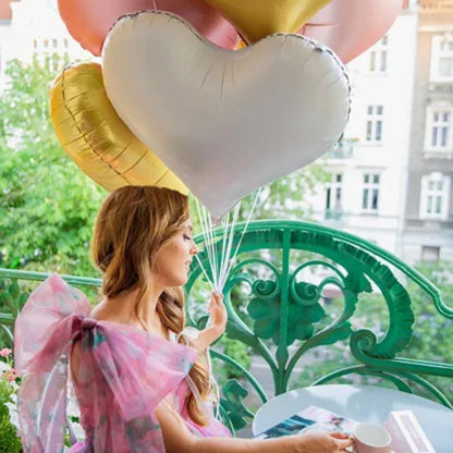 Globo Foil Corazón Blanco Satinado 61x53 cm – Aire o Helio - NAROSA SWEET PARTY