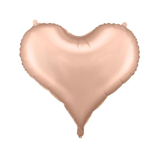 Globo Foil Corazón Rosa Gold 75x64.5 cm - Apto aire y helio - NAROSA SWEET PARTY