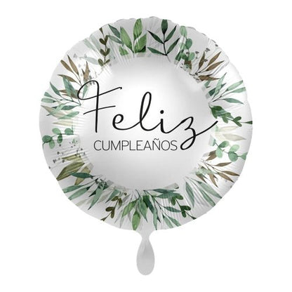 Globo Foil Cumpleaños Natural Greenery – 45 cm Verde - NAROSA SWEET PARTY
