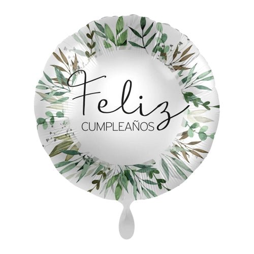 Globo Foil Cumpleaños Natural Greenery – 45 cm Verde - NAROSA SWEET PARTY