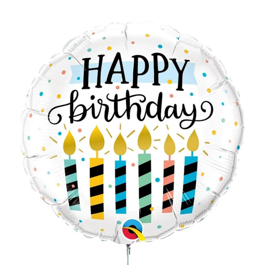 Globo Foil Cumpleaños – Puntos y Velas 45 cm - NAROSA SWEET PARTY