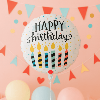 Globo Foil Cumpleaños – Puntos y Velas 45 cm - NAROSA SWEET PARTY