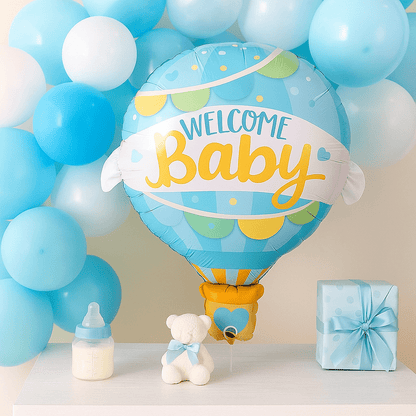 Globo Foil Globo Azul Welcome Baby – 107 cm - NAROSA SWEET PARTY