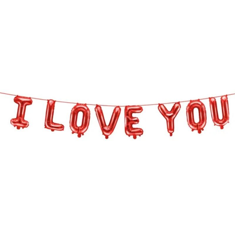 Globo Foil I Love You Rojo 210x35 cm – Aire - NAROSA SWEET PARTY