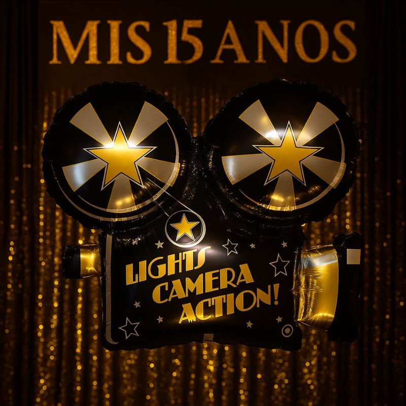 Globo foil “Lights, Camera, Action!” 81 cm – Grabo - NAROSA SWEET PARTY