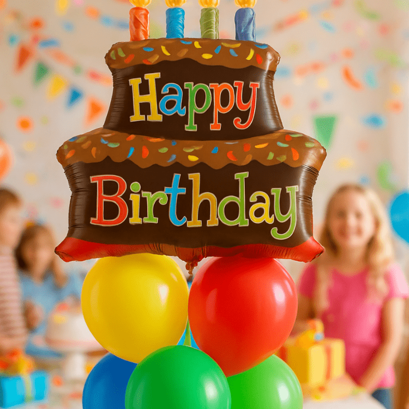 Globo Foil Pastel de Chocolate Cumpleaños 62 x 69 cm – Apto Aire o Helio - NAROSA SWEET PARTY